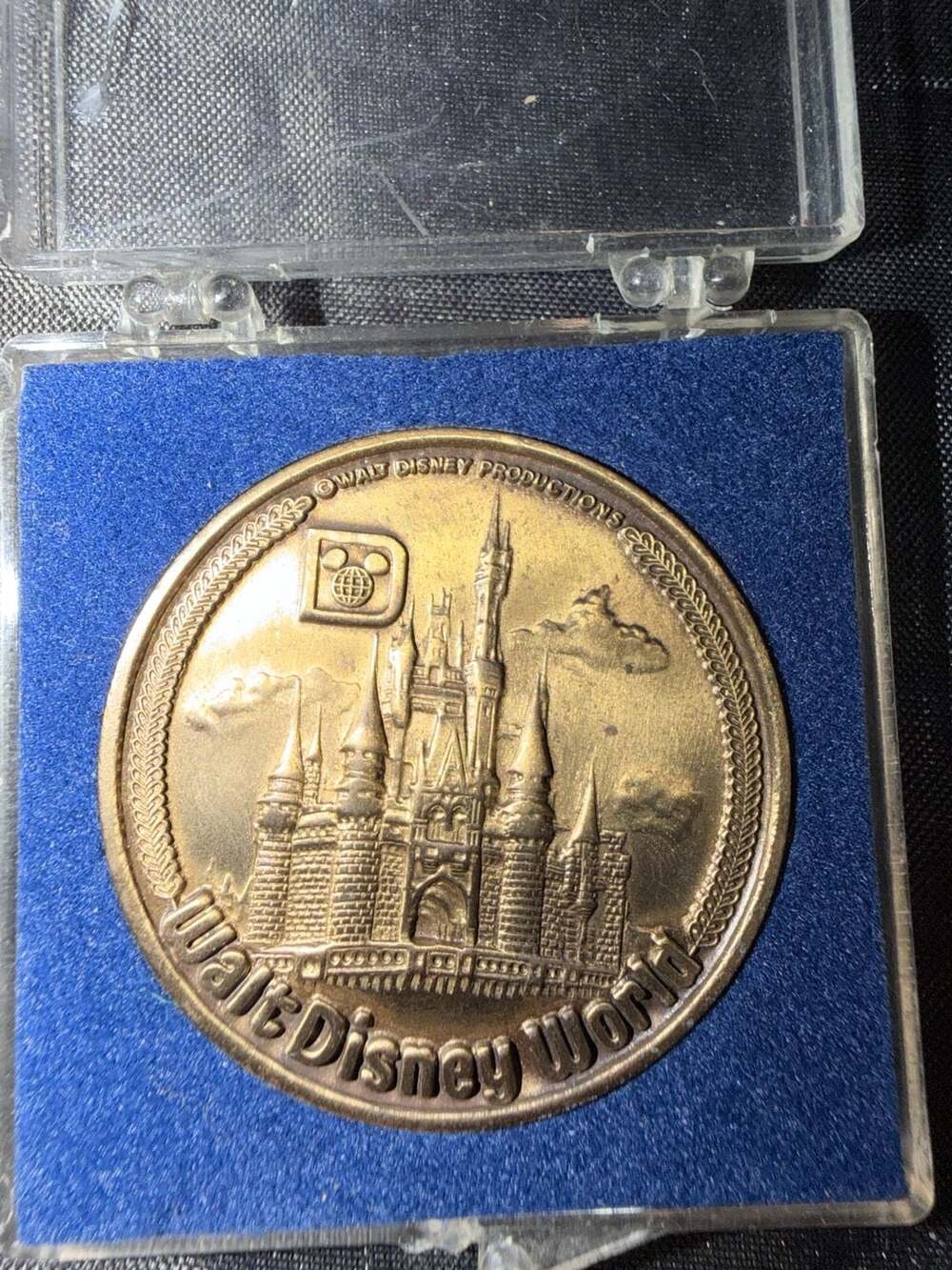 Vintage Walt Disney World Bronze Medallion Coin with Original Case